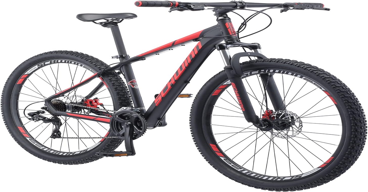 Schwinn Bonafide 29-inch mountain bike with aluminum frame and disc brakes for men and women.